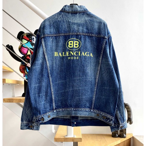 [계단집] 발렌시아가 형광BB로고 청자켓 balenciaga