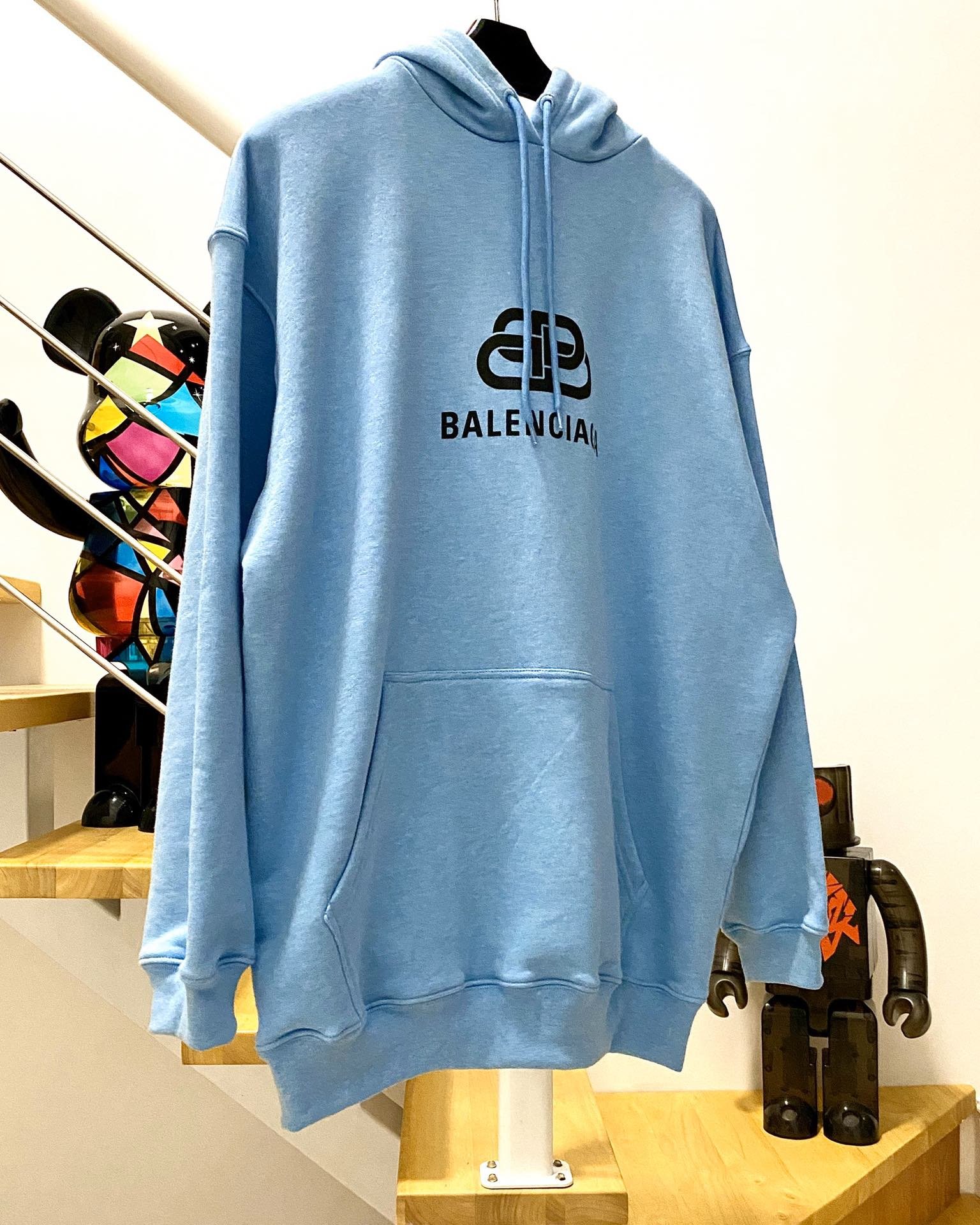 [계단집] 발렌시아가 자물쇠 BB로고 후드티 스카이 블루 balenciaga