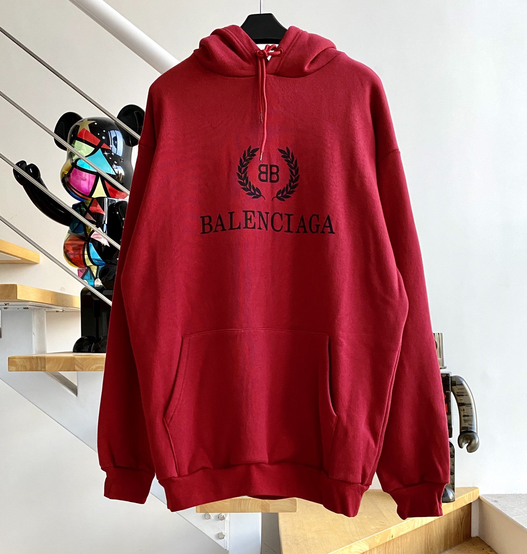 [계단집] 발렌시아가 BB로고 후드티 와인 balenciaga