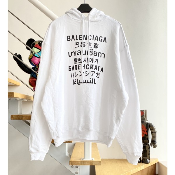 [계단집] 발렌시아가 랭귀지 후드티 화이트 balenciaga