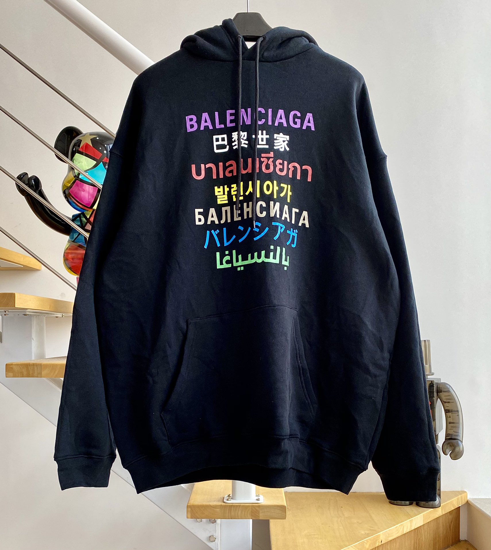 [계단집] 발렌시아가 랭귀지 후드티 블랙 balenciaga