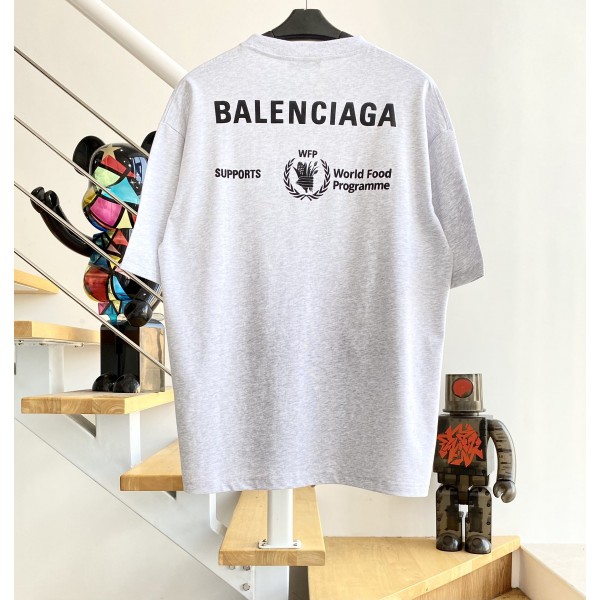 [계단집] 발렌시아가 WFP 곡물 로고 반팔 티셔츠 그레이 balenciaga