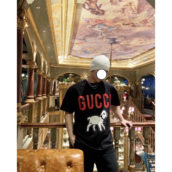 B7 구찌 레드 로고 양 반팔 티셔츠 Gucci