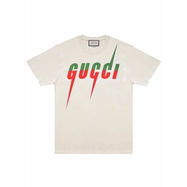 B7 구찌 배색 모노그램 반팔티 아이보리 Gucci