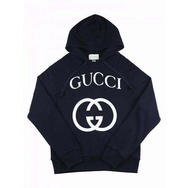 B7 구찌 앞 큰 로고 후드티 블랙 Gucci