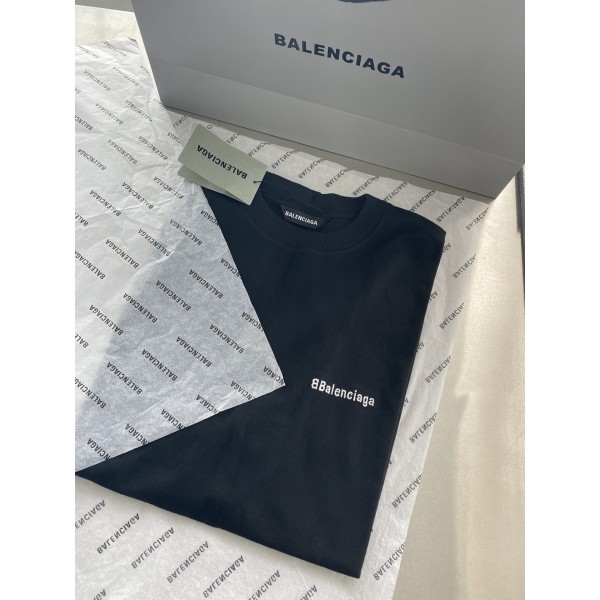 TJ공장 발렌시아가 BB 스몰 로고 티셔츠 블랙 balenciaga