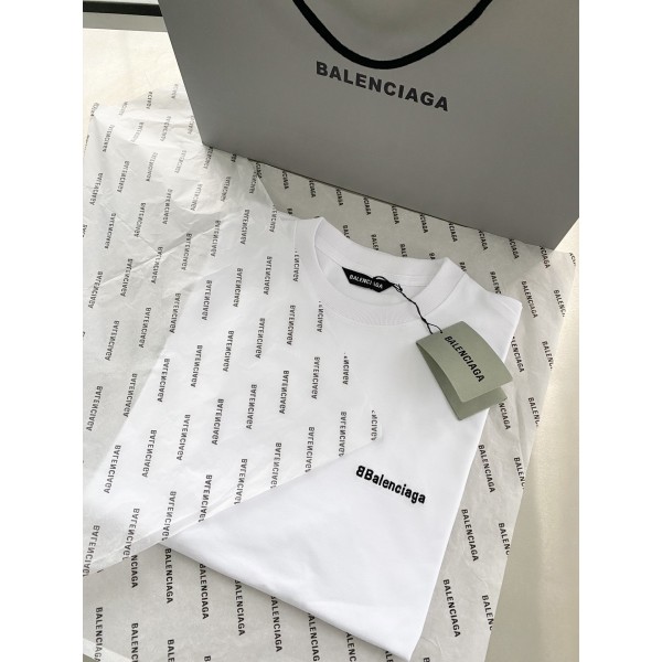 TJ공장 발렌시아가 BB 스몰 로고 티셔츠 화이트 balenciaga