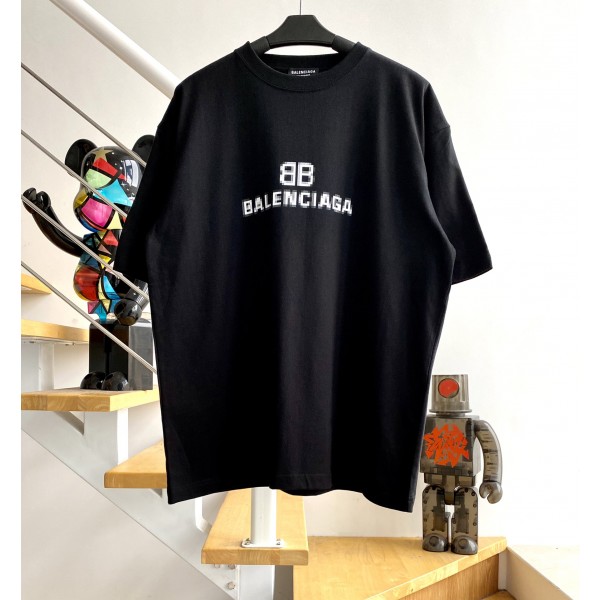 [계단집] 발렌시아가 BB 모자이크 로고 티셔츠 블랙 balenciaga