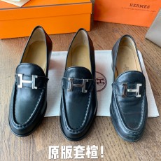 [AN3] 에르메스 레더 H 로고 로퍼 5cm 블랙 Hermes