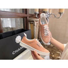 [팬더샵] 샤넬 로우탑 스웨이드 레이스업 스니커즈 핑크 Chanel