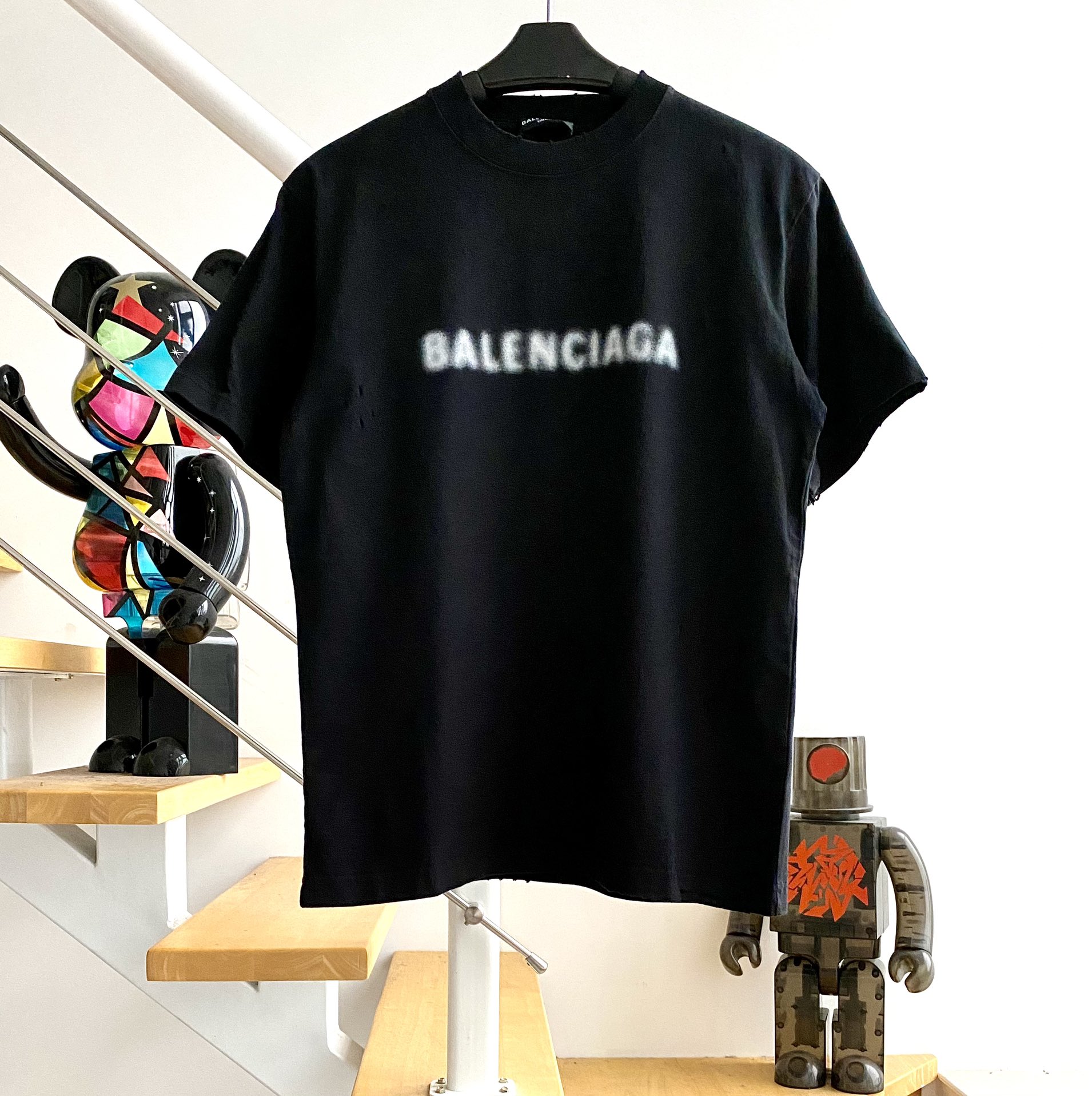 [계단집] 발렌시아가 모호 모노그램 대미지 티셔츠 블랙 balenciaga