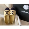 [팬더샵] 샤넬 레더 블랙 CC로고 플랫 에스파드리유 베이지 Chanel