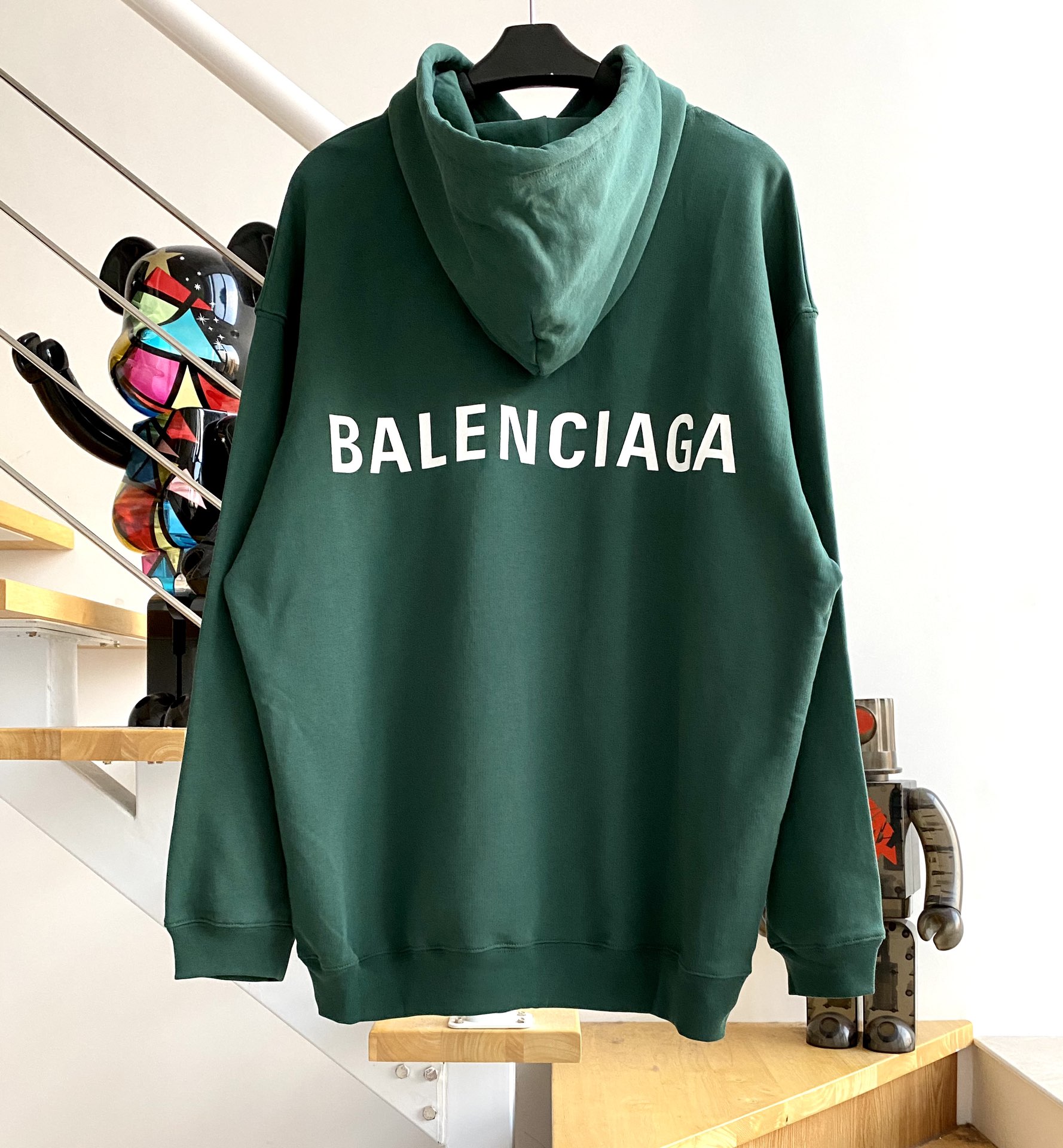 [계단집] 발렌시아가 백로고 후드티 다크그린 balenciaga