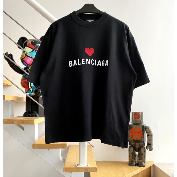 [계단집] 발렌시아가 하트&모노그램 티셔츠 블랙 balenciaga