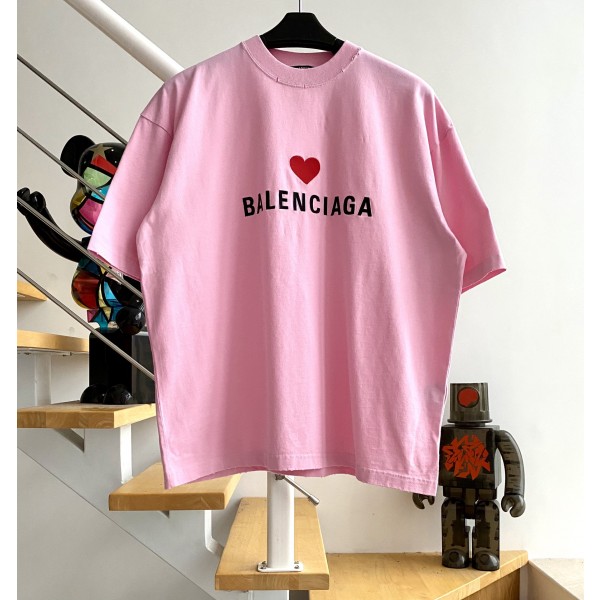 [계단집] 발렌시아가 하트&모노그램 티셔츠 핑크 balenciaga