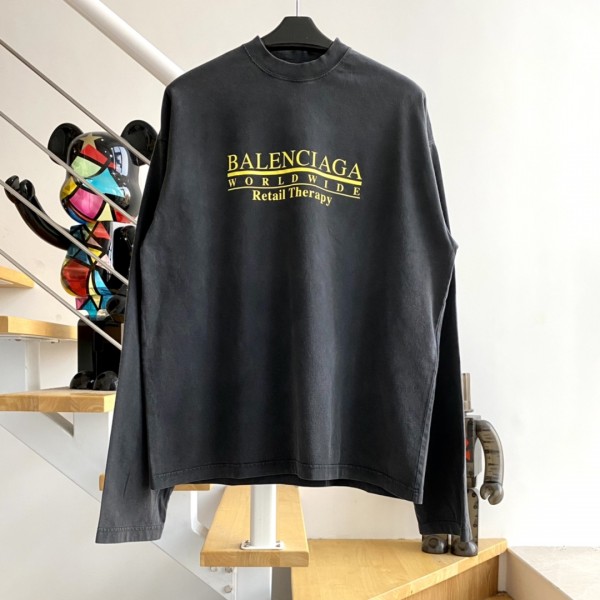 [계단집] 발렌시아가 옐로우 모노그램 긴팔 티셔츠 balenciaga