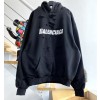 [계단집] 발렌시아가 흰색 모노그램 대미지 후드티 블랙 balenciaga