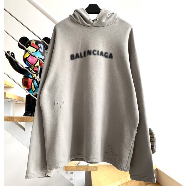 [계단집] 발렌시아가 모호 모노그램 대미지 후드티 balenciaga