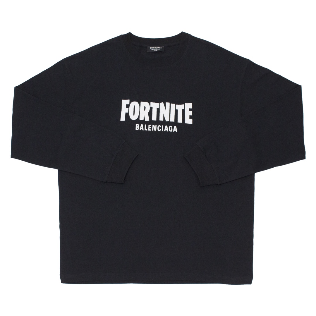 GTR공장 발렌시아가 Fortnite 리테일 로우 긴팔티 블랙 balenciaga