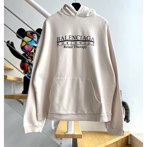 [계단집] 발렌시아가 검정 모노그램 후드티 라이트 베이지 balenciaga