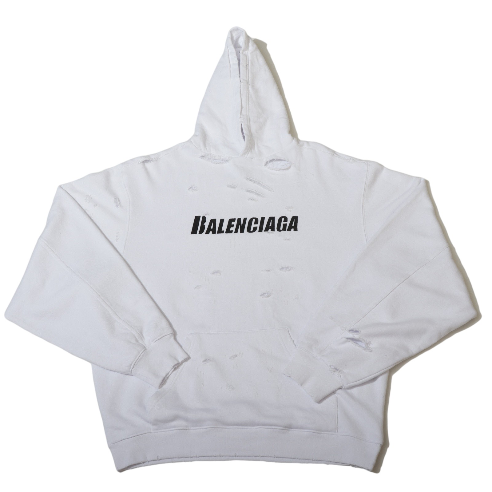 GTR공장 발렌시아가 21/FW 모노그램 대미지 후드티 화이트 balenciaga