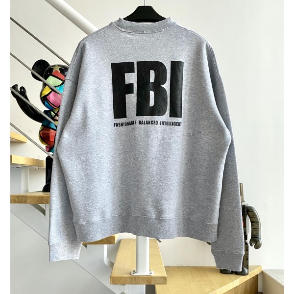 [계단집] 발렌시아가 FBI 이니셜 맨투맨 그레이 balenciaga