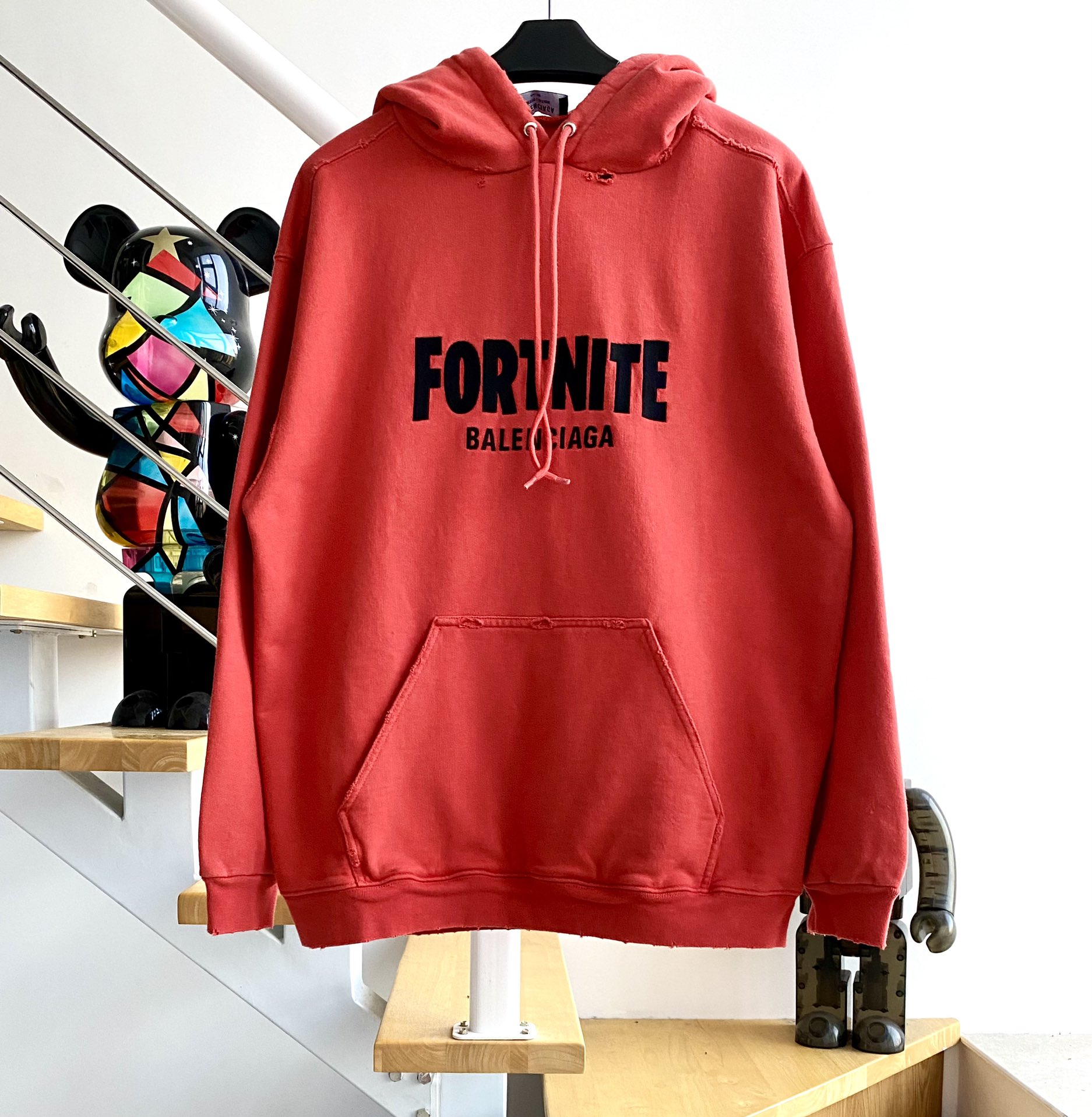 [계단집] 발렌시아가 Fortnite 리테일 로우 후드티 레드 balenciaga