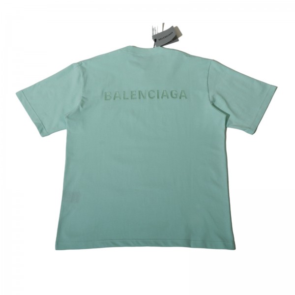 GTR공장 발렌시아가 모노그램 자수 반팔티 연그린 balenciaga