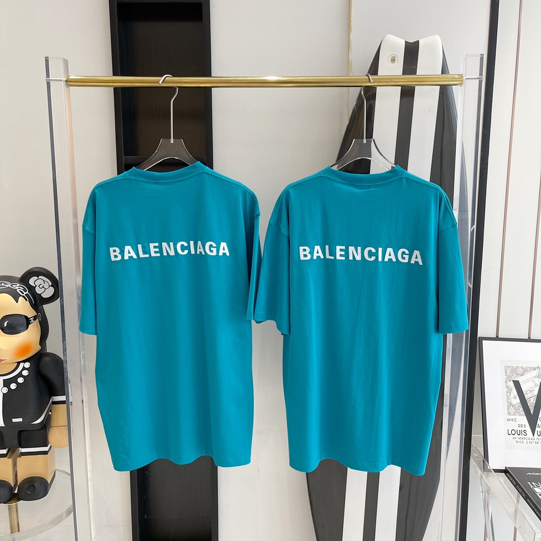 V공장 발렌시아가 흰색 모노그램 반팔티 라이트 파보니누스 balenciaga