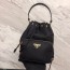 블랙프레임 프라다 패브릭 버킷백 1BH038  18*23*12cm Prada