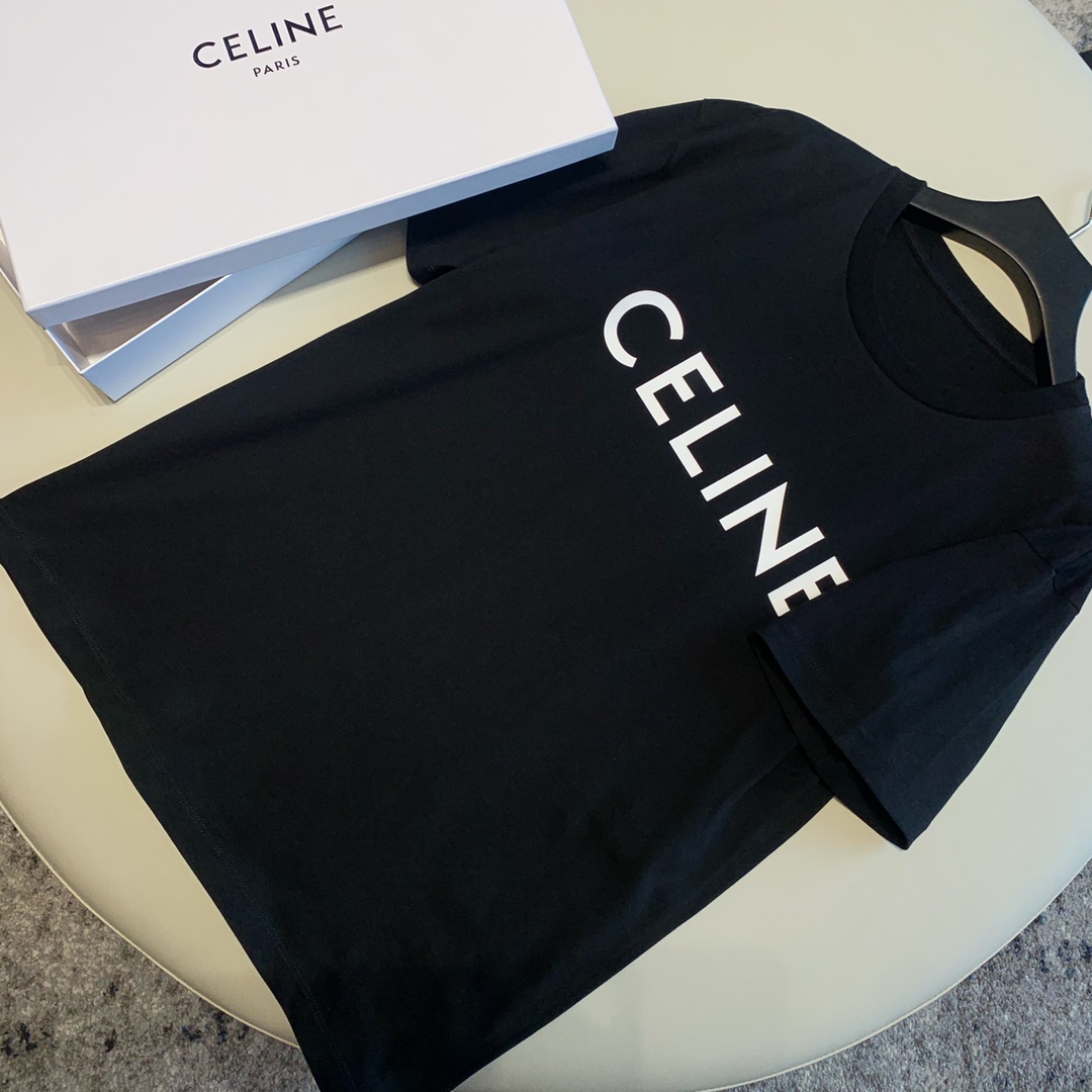 B7 셀린느 모노그램 반팔티 블랙 Celine