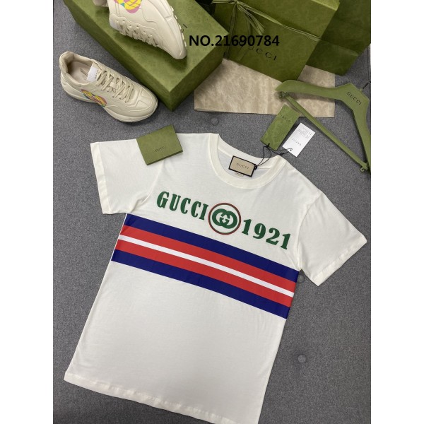 TJ공장 구찌 모노그램 GG 1921 반팔티 블루 스트라이프 Gucci