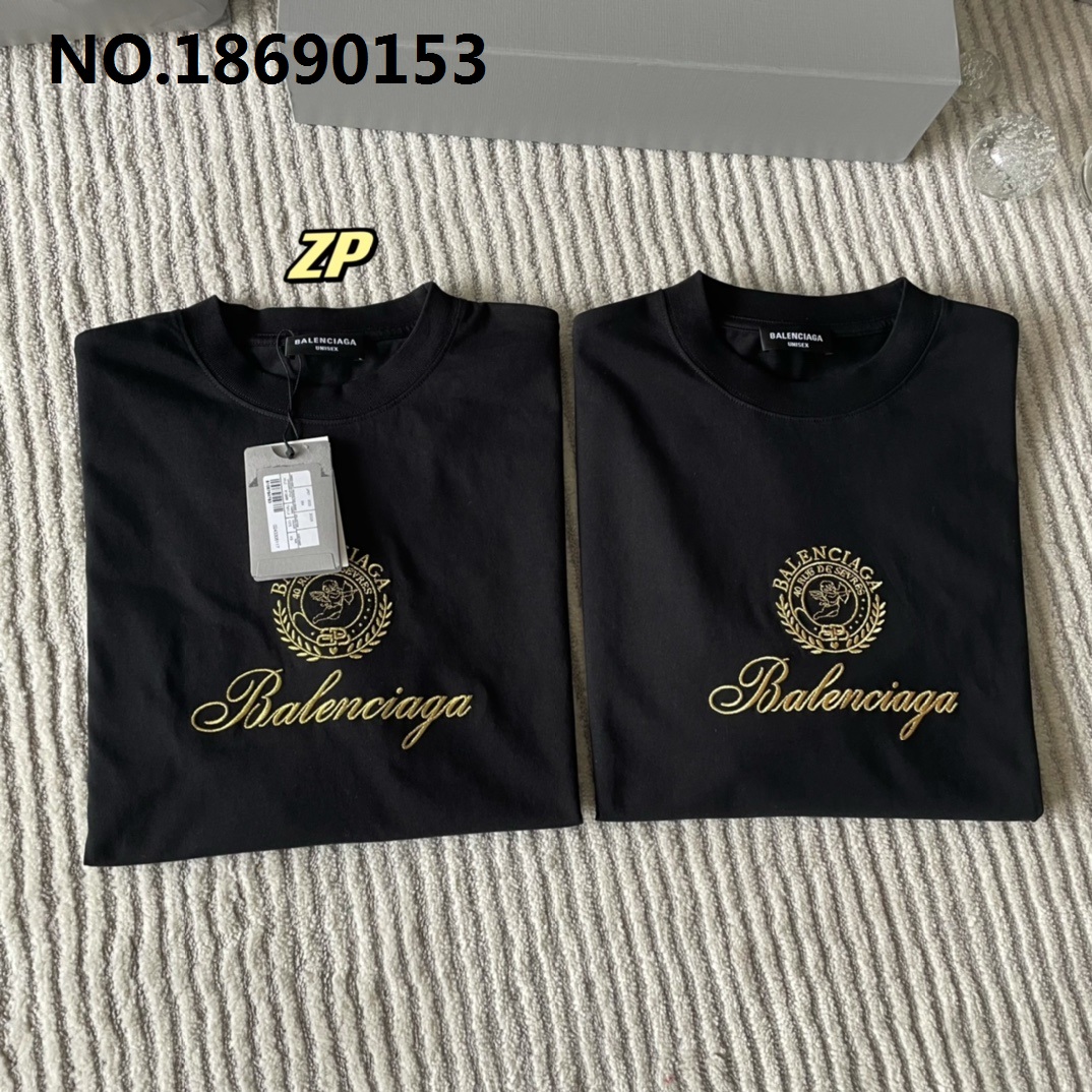 BL 발렌시아가 모노그램 천사 자수 반팔티 블랙 balenciaga