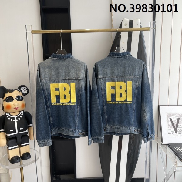 V공장 발렌시아가 뒷면 FBI 데님 자켓 balenciaga