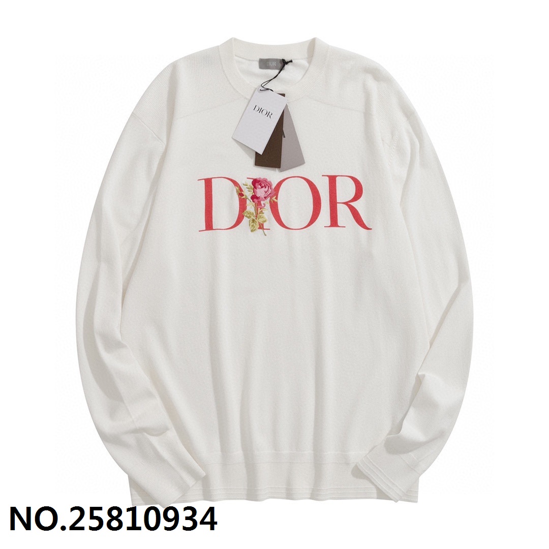 [잔디집2] 디올 레드 모노그램 로즈 맨투맨 화이트 Dior