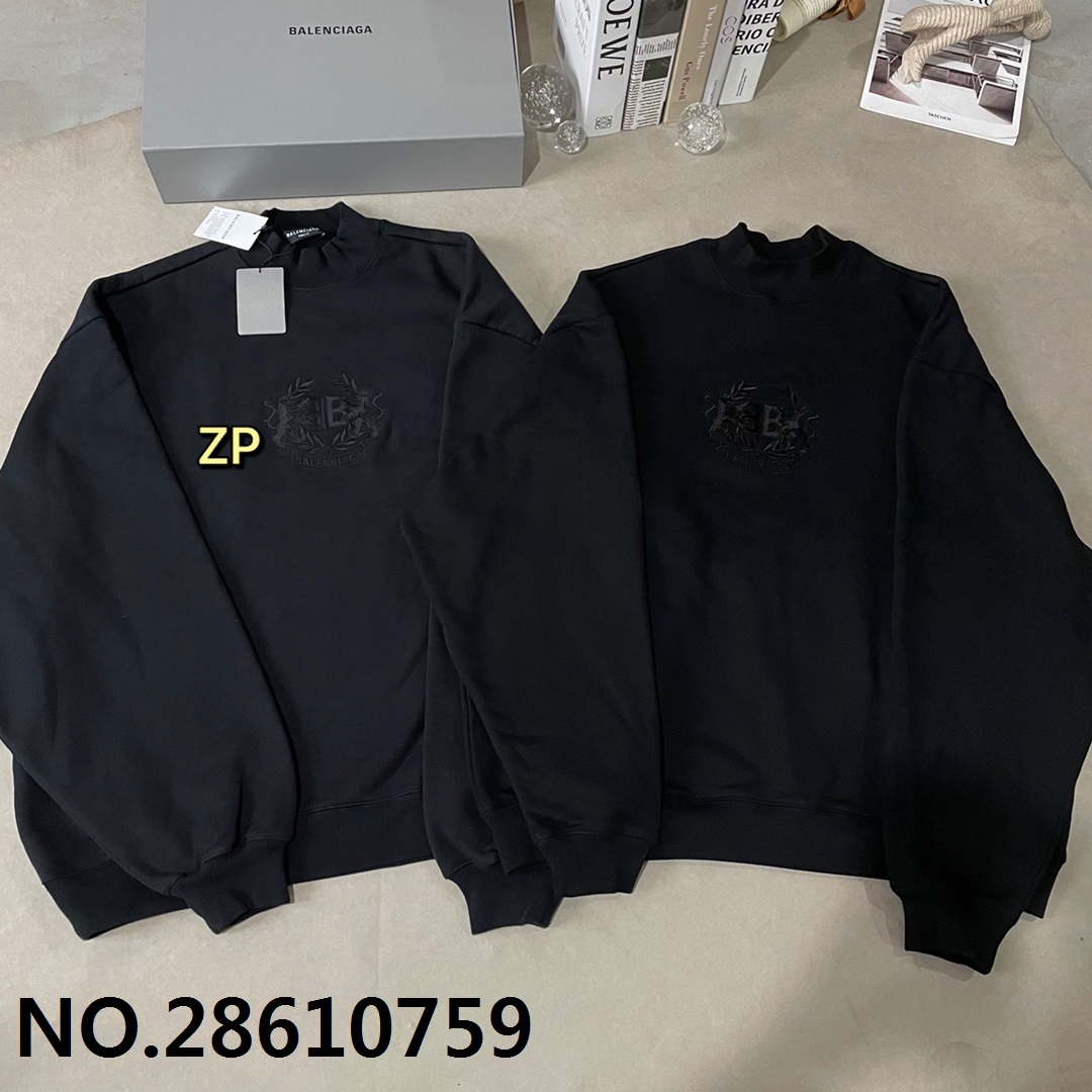 BL 발렌시아가 BB 자수 맨투맨 블랙 balenciaga