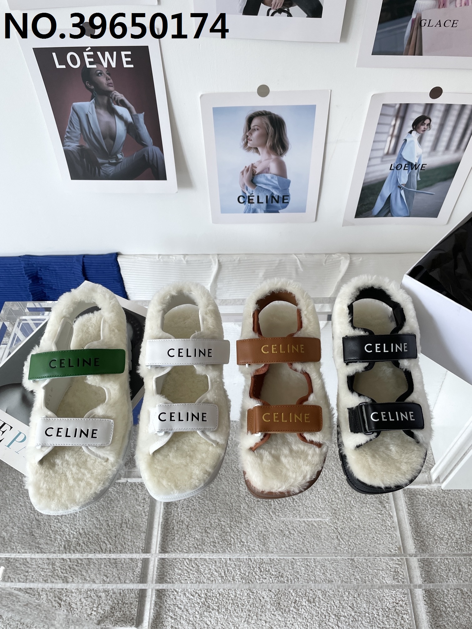[327] 셀린느 털 찍찍이 샌들 4cm 4컬러 Celine