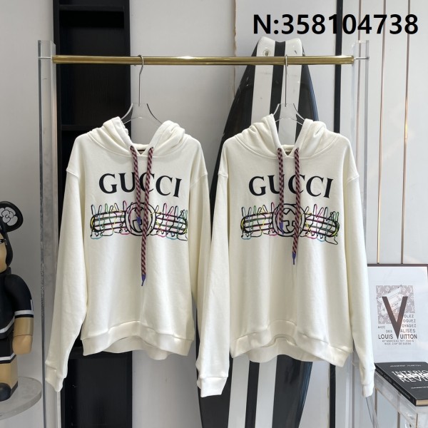 V공장  구찌 GG 컬러 토끼 후드티 화이트 Gucci