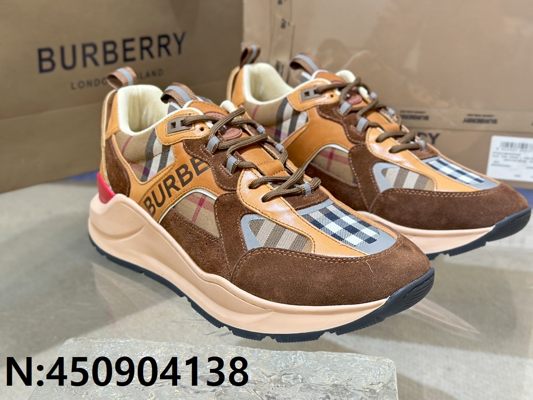 [152] 버버리 모노그램 스웨이드 이음 스니커즈 브라운 burberry