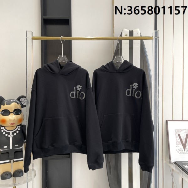 V공장 디올 모노그램 프라워 자수 후드티 블랙 Dior