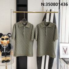 V공장 디올 23SS 오블리크 니트 반팔 폴로 초록색 Dior