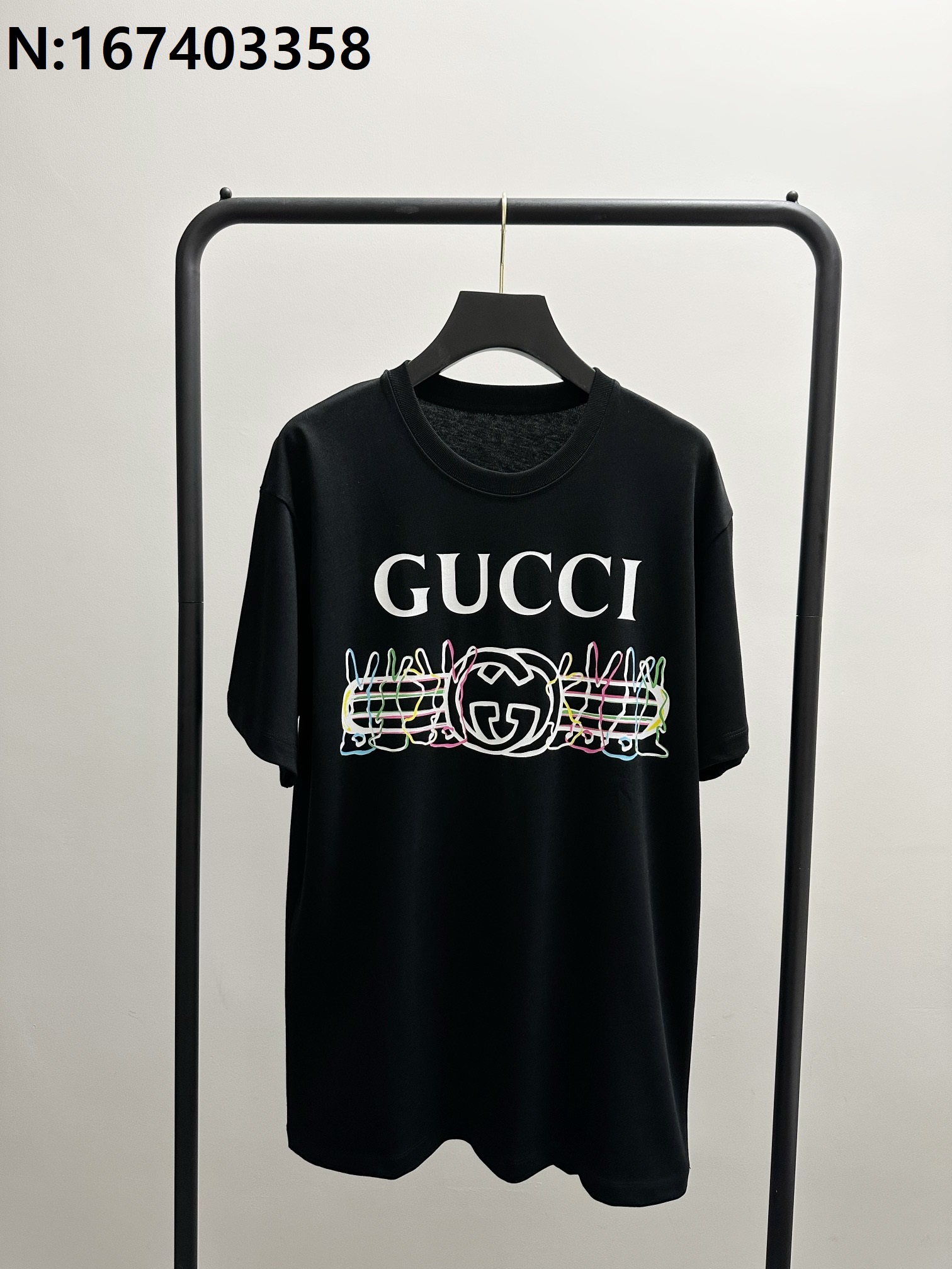 B7 구찌 GG 컬러 토끼 반팔티 블랙 Gucci