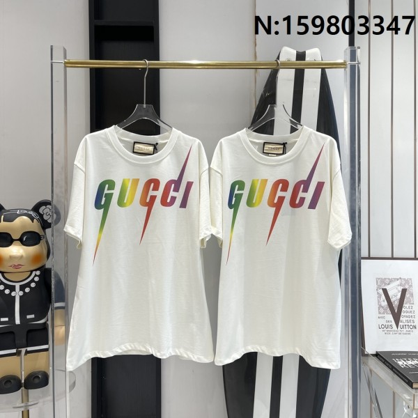 V공장 구찌 컬러 모노그램 반팔티 아이보리 Gucci