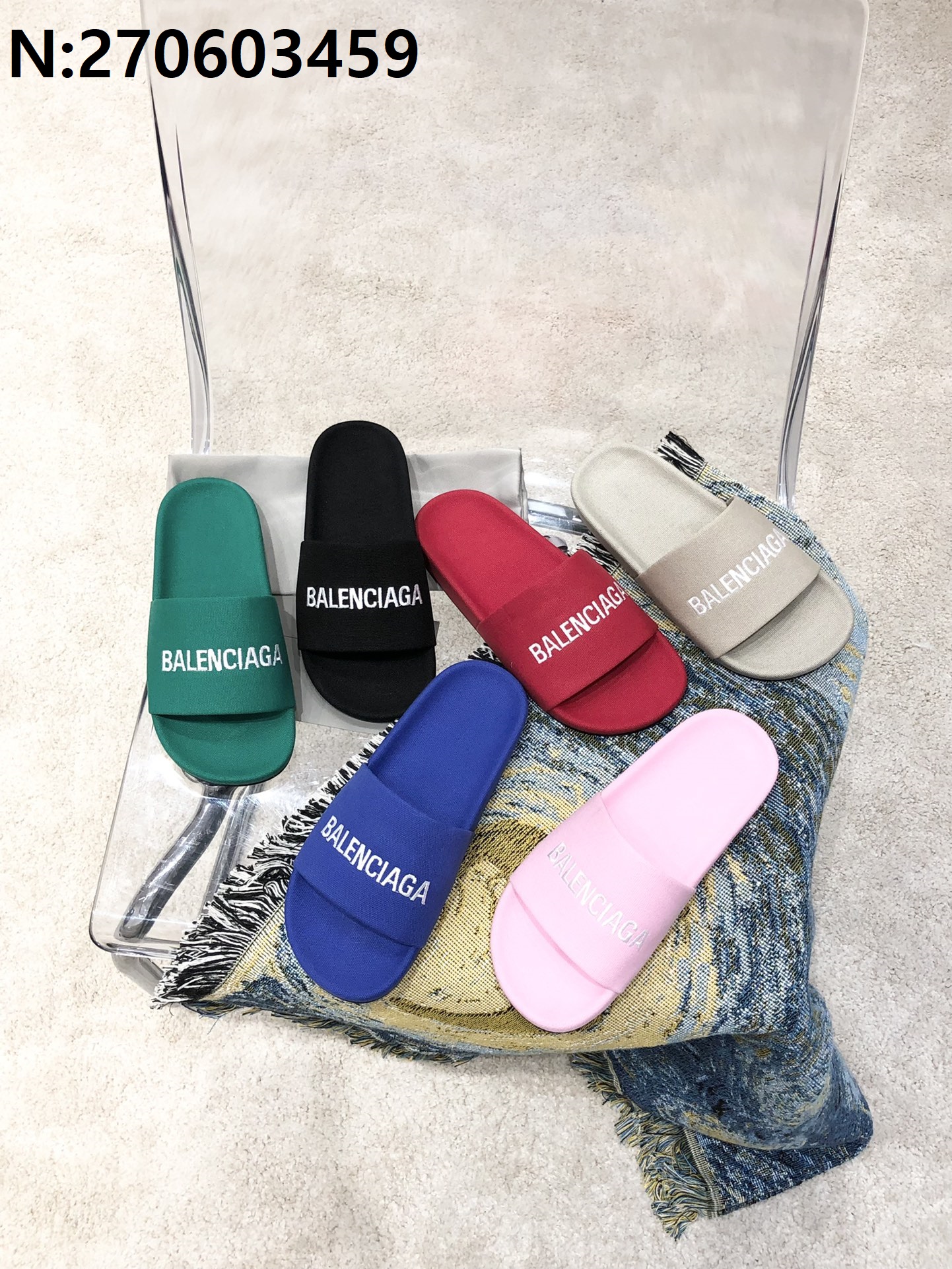 [327] 발렌시아가 흰색 모노그램 자수 슬리퍼 6컬러 balenciaga