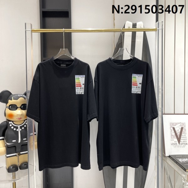 V공장 발렌시아가 23SS 사이즈표 가이드 반팔티 블랙 balenciaga