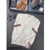 TJ공장 톰브라운 라운드넥 소매 삼선 면 니트 화이트 Thombrowne