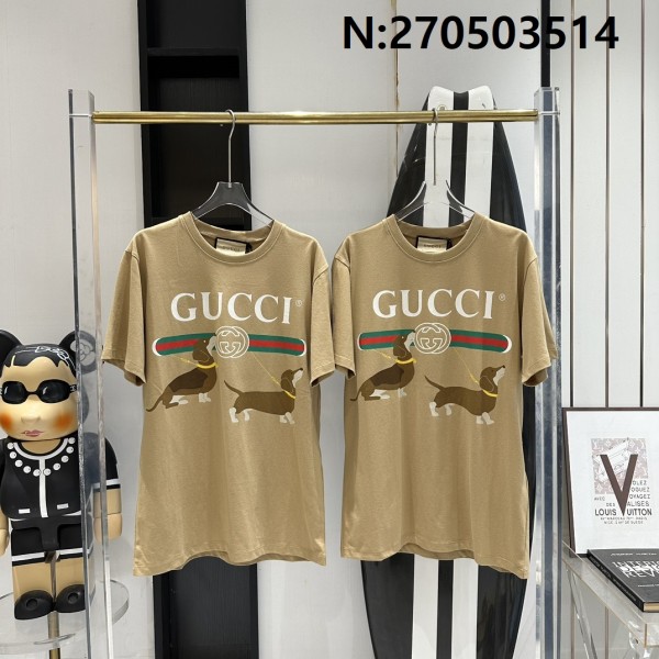 V공장 구찌 모노그램 웰시코기 반팔티 카키 Gucci