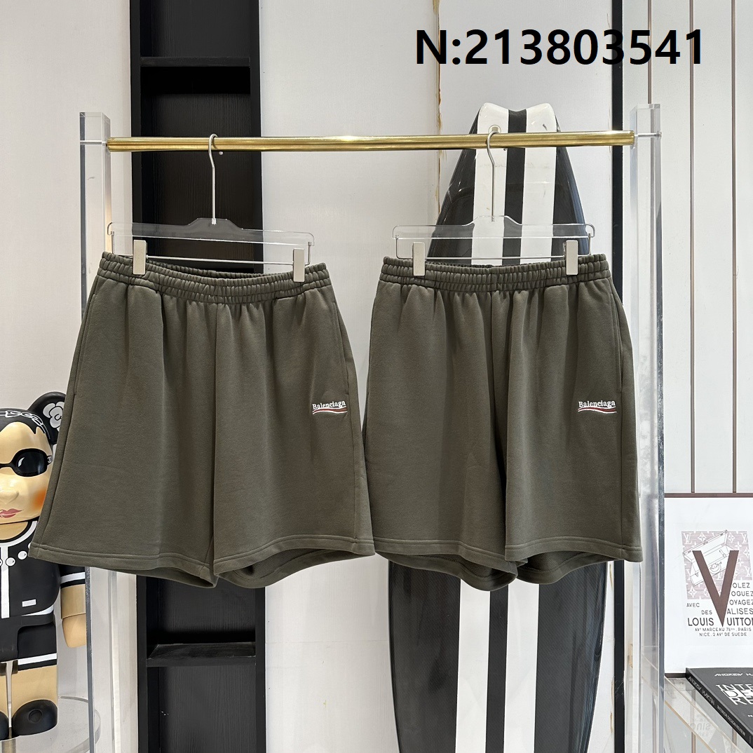 V공장 발렌시아가 웨이브 로고 반바지 초녹색 balenciaga