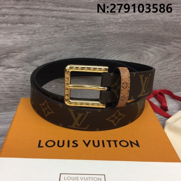 루이비통 각인 프라워 버클 LV 벨트 3cm LOUIS VUITTON