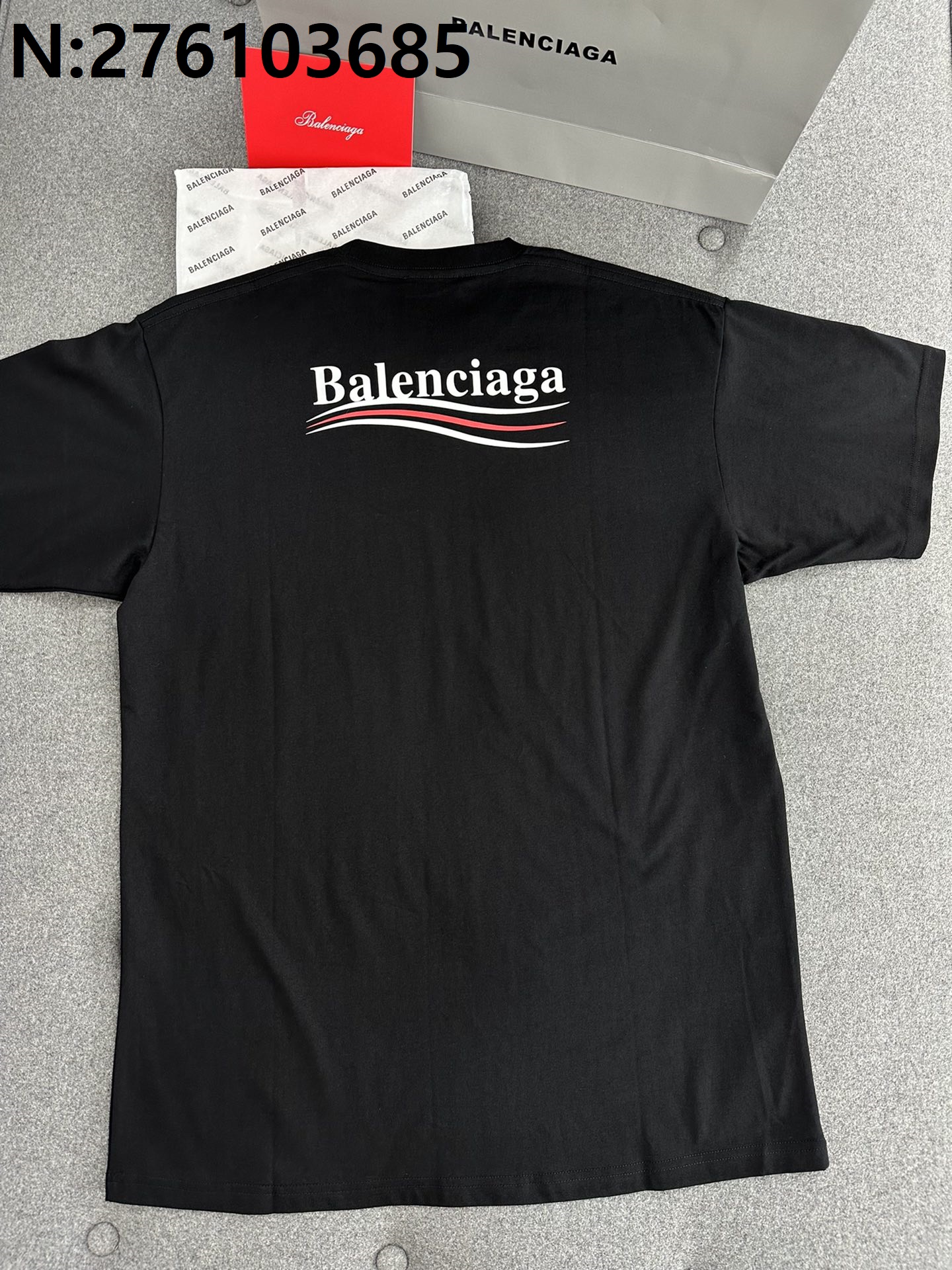 TJ공장 발렌시아가 웨이브 반팔티 블랙 balenciaga